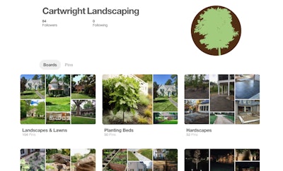 Cartwright Landscaping uses Pinterest to share pictures of its various projects.