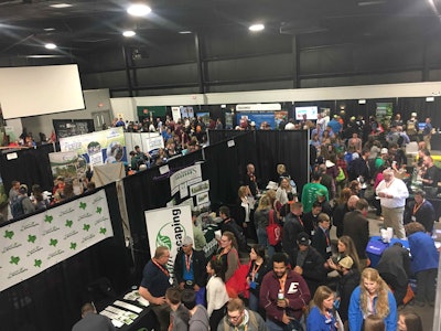 Students and industry members flocked to speak to each other at the career fair on March 15. Photo: Jill Odom
