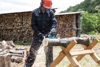 Hearing protection like earplugs or earmuffs should not be forgotten when operating loud equipment.