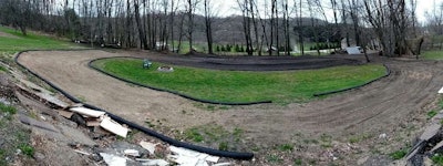 RC truck track created with tractor on private property