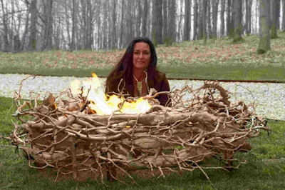 Colombo’s fire features feature unique elements such as cast bronze branches to make a nest for the flames. Photo: c/o Elena Colombo