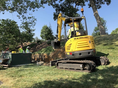 One of the landscaping projects required the removal and replacement of a poorly constructed retaining wall. Photo: Jill Odom