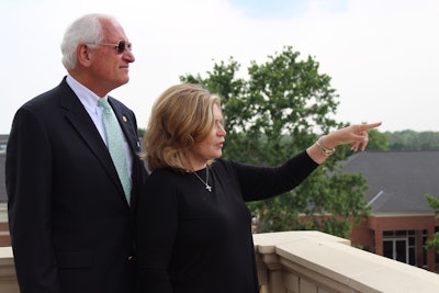 Chancellor Hawkins and the First Lady take stock of current structures on campus and are always looking ahead to what could be on the horizon. Photo: Beth Hyatt