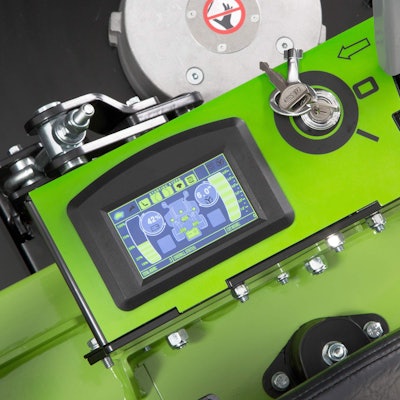 Users can adjust the cutting deck height on the ZTR via the LED screen. Photo: Greenworks
