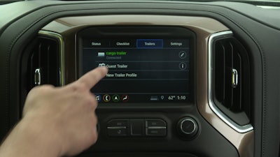 The Advanced Trailering System infotainment app allows customers to create and store up to five profiles, including “guests,” for different trailer types.