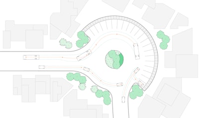 Designers can calculate turning paths for cars far faster now with Vectorworks’s new tool. Photo: Vectorworks