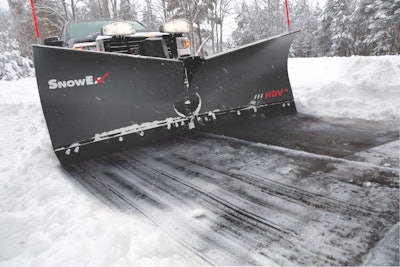 Experts agree V-blades are a good option when you are clearing a variety of job sites. Photo: SnowEx