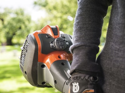 Husqvarna’s Fleet Services utilize a small wireless machine sensor to gather insights for operators. Photo: Husqvarna