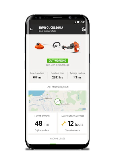 Users of Fleet Services can access their information in the office or on the go. Photo: Husqvarna