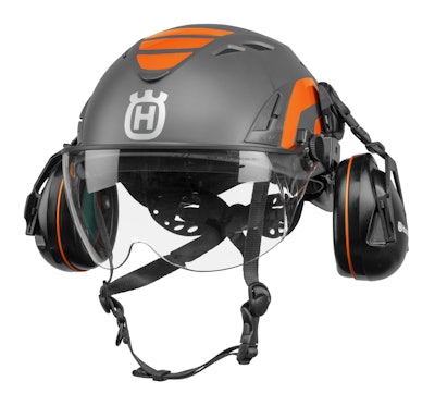The arborist helmets come as Class C or Class E variations, depending on if the user is working near power lines. Photo: Husqvarna