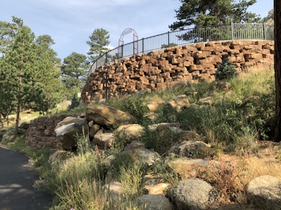 Summit Hardscaping installed this retaining wall at Della Terra Mountain Chateau in Estes Park, Colorado. Photo: Jill Odom