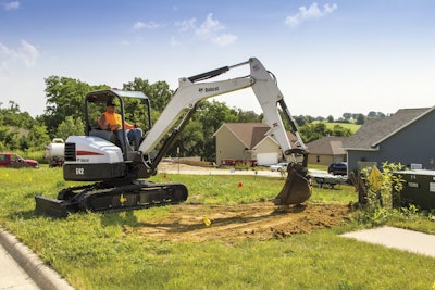 The Bobcat E42 offers a clamp-ready, extendable-arm configuration that provides additional length when fully extended. Photo: Bobcat