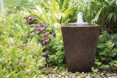 Landscape design with a water feature