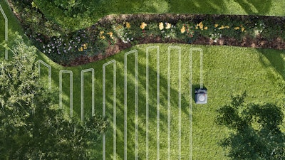 The Terra mows in a traditional back and forth pattern. Photo: iRobot