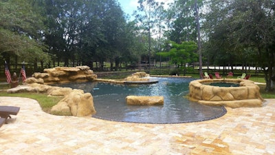 Pool Crafters, a South Florida pool company, sought help from Blastcrete Equipment Company to provide a machine to slow down the concrete pumping process. They received a customized solution that paid for itself after just three jobs. Photo: Blastcrete