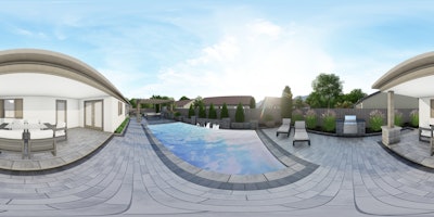 The Metropolitan Collection uses strong lines and smooth textures. Photo: Belgard