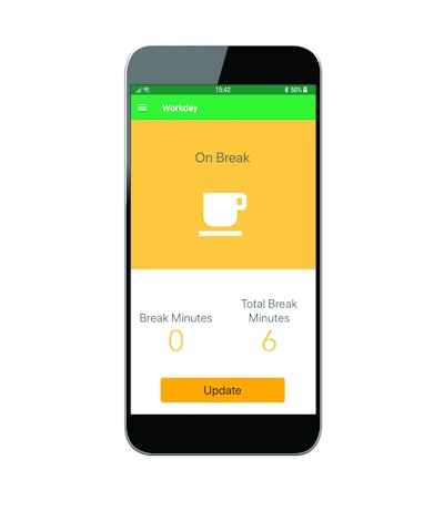 It’s easy for landscape crews to clock in and clock out from the job site with the NexTraq Connect mobile app. Photo: NexTraq