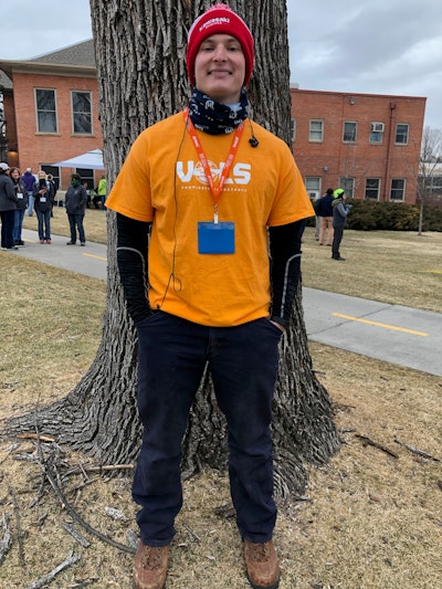 Korey Kinsler, a junior urban forestry major with the University of Tennessee – Knoxville, competed in the arboriculture techniques event. Photo: Jill Odom