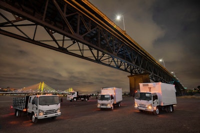Three Isuzu class 5 trucks