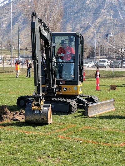 Lucas Yanders won third place in the compact excavator event in 2017. Photo: NC State