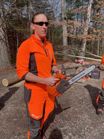 Krista Strating with Husqvarna’s H-Team showcases the T525. Photo: Beth Hyatt