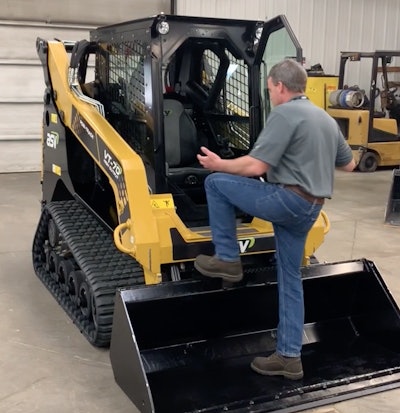 Lowered by three inches, the step-in point on the ASV VT-70 High Output makes it easier to get in and out of the machine and improves visibility to the blade or attachments.