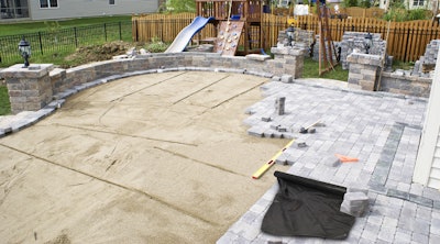 Heavy-duty landscape fabric can be effective in hardscape installations. Photo: Jobe’s