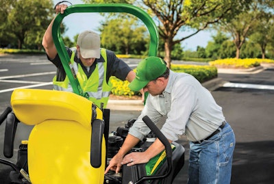 John Deere dealerships offer the NeverStop loaner program where loaners are provided at no charge while machines under warranty are being repaired. Photo: John Deere