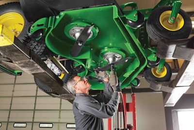 Sometimes when your mower is in the shop, certain dealers can offer loaners to boost your company’s efficiency. Photo: John Deere