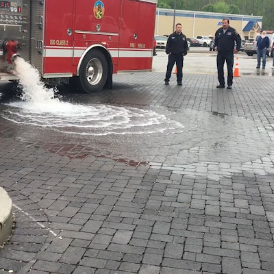 This water is able to reach the groundwater thanks to permeable pavers. Photo: Belgard