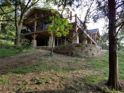 Sun Valley included hand holds on this retaining wall at the request of the children. Photo: Sun Valley Landscaping