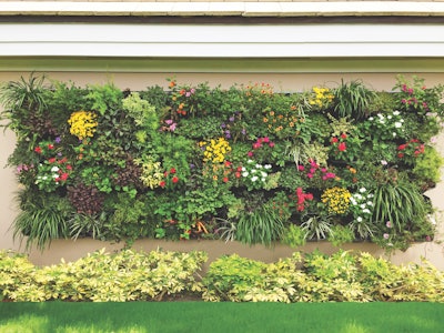 The Versa Wall XT is designed for exterior applications and can hold 1-gallon planters. Photo: GSky Plant Systems, Inc.