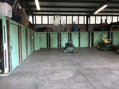 Crews stay organized by storing their tools in color-coded and numbered lockers. Photo: Jill Odom/Total Landscape Care