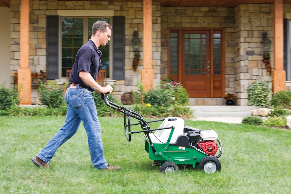 Aerator attachment for on sale push mower