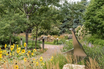This hospital campus at Methodist Hospital features a healing garden and focused on water management. Photo: Prescription Landscape
