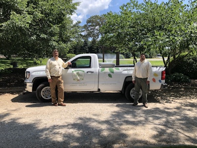 Bret Achtenhagen (left) with Chris Huebsch (right) director of operations. Photo: Jill Odom/Total Landscape Care