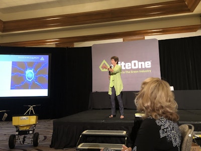 Eileen McDargh finished the event discussing the importance of resilient energy. Photo: Jill Odom/Total Landscape Care