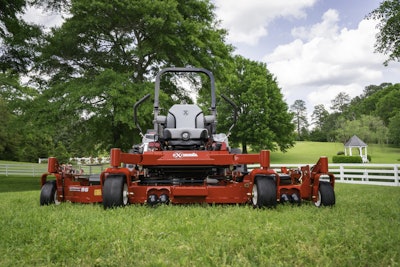 Exmark launches gas powered 96 inch deck mower along with other