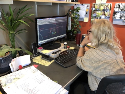 After revisions are made, the hand drawn plans are converted to CAD drawings. Photo: Jill Odom/Total Landscape Care