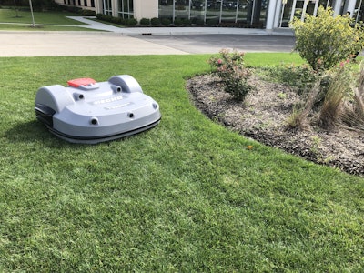 The TM-2000 is the 2nd generation of Echo’s robotic mower. Photo: Jill Odom/Total Landscape Care