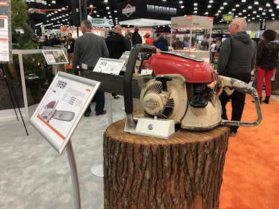 Stihl shared a blast from the past displaying old chain saw models. Photo: Jill Odom/Total Landscape Care