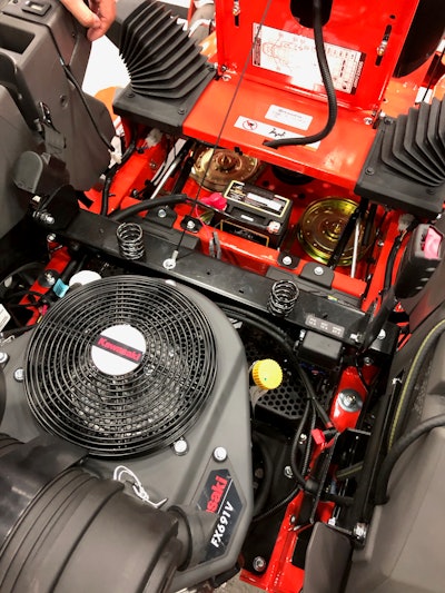 Maintenance points are easy to access under the seat. Photo: Jill Odom/Total Landscape Care