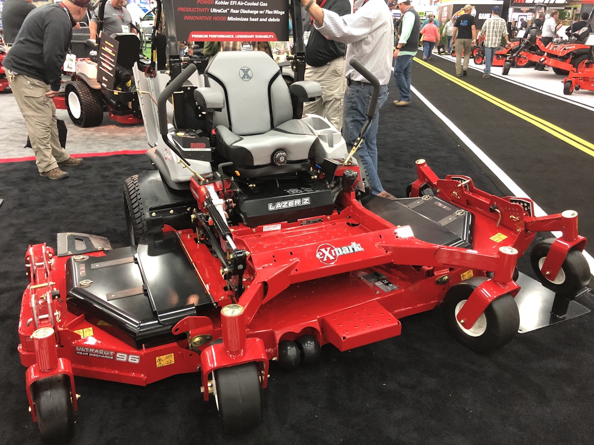 Exmark launches gas powered 96 inch deck mower along with other