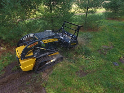 Attachments that often need the additional flow and pressure of high-flow hydraulics include augers, mulching heads, rotary cutters, trenchers and snow blowers. Photo: ASV