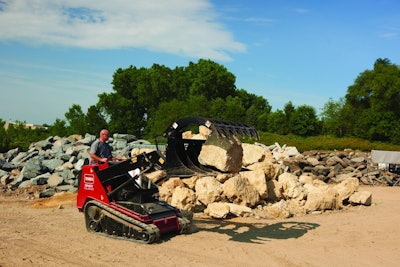 Landscapers agree that these attachments have proven ideal for picking up items such as trees, large planters, containers and decorative rocks on the jobsite. Photo: Toro