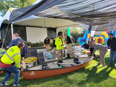 Employees choose the from the prize table until the last prize is awarded. An employee’s name can only be drawn once, which maximizes employee participation. Photo: EMI