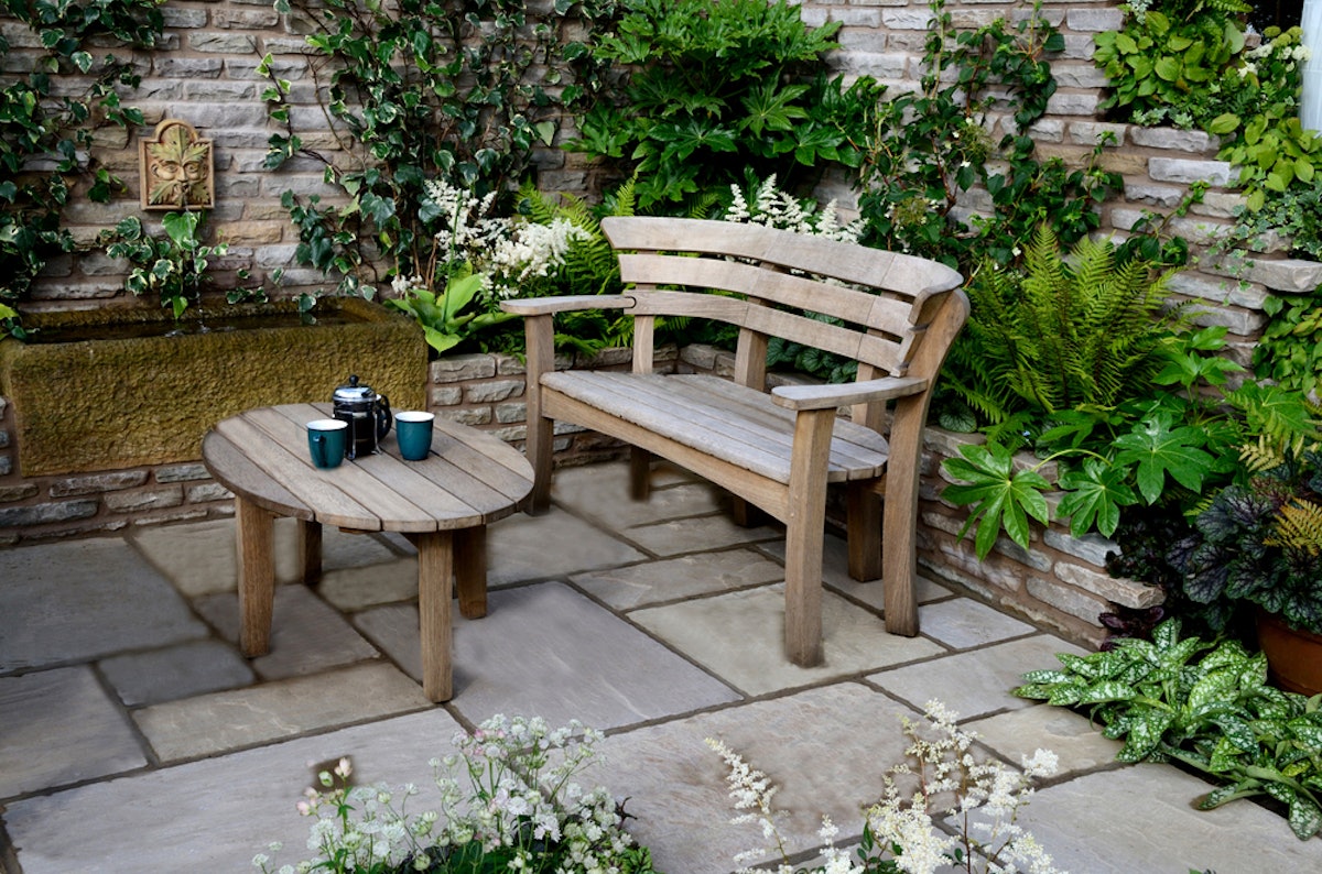 Outdoor bench store small space