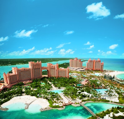 Aerial view of Atlantis, AQUAVENTURE, The Cove and The Reef. Photo: EDSA