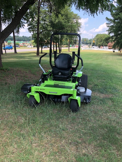 Greenworks debuted its first battery-powered ZTR in 2018. Photo: Greenworks
