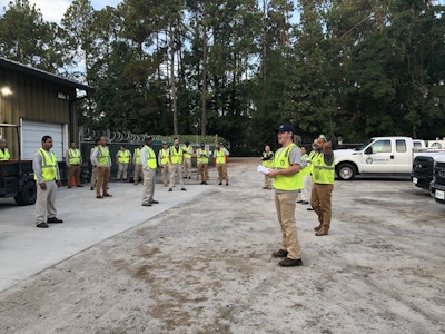 The Greenery, Inc. conducts a safety talk in the morning. Photo: Jill Odom/Total Landscape Care